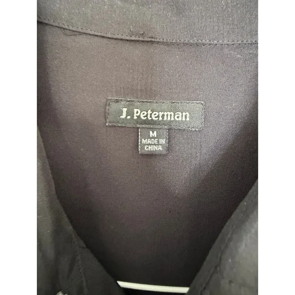 J. PETERMAN Men's JG John Garfield Silk Shirt in Black